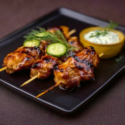 Chicken Skewers With Yogurt Dip