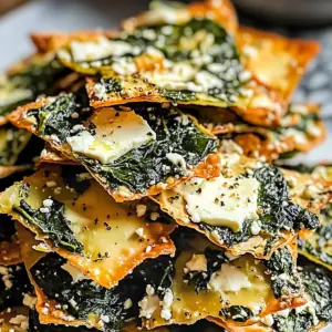 Mediterranean Spinach and Feta Cheese Crisps
