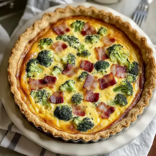 Broccoli Cheddar Quiche