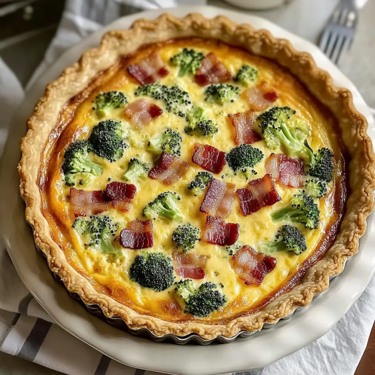 Broccoli Cheddar Quiche