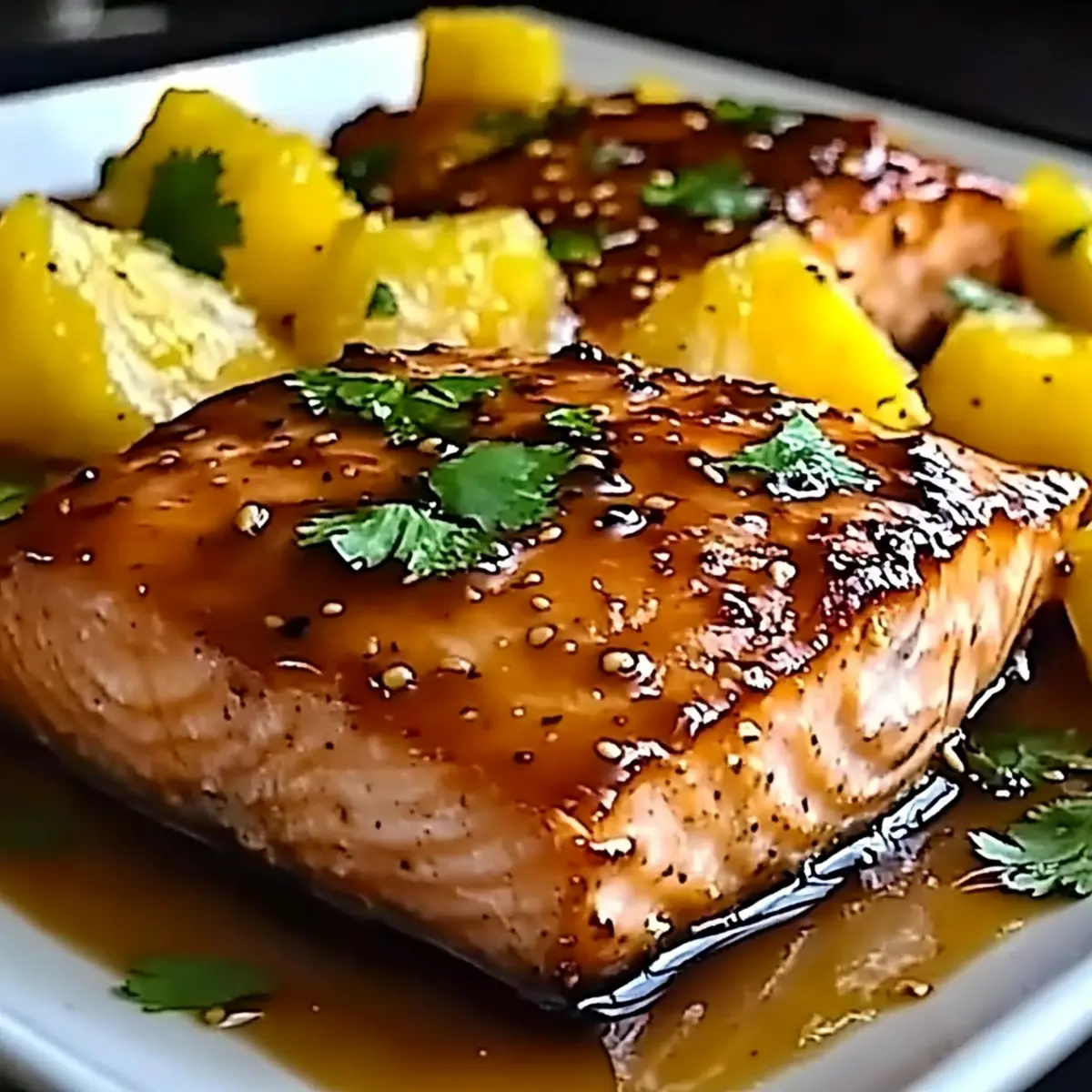 Honey Pineapple Glazed Salmon