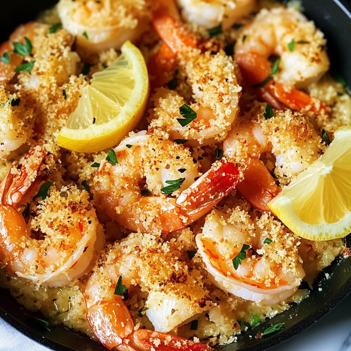 Golden Baked Shrimp Scampi