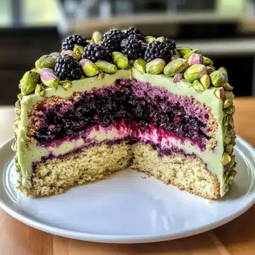 Pistachio and Blackberry Olive Oil Cake
