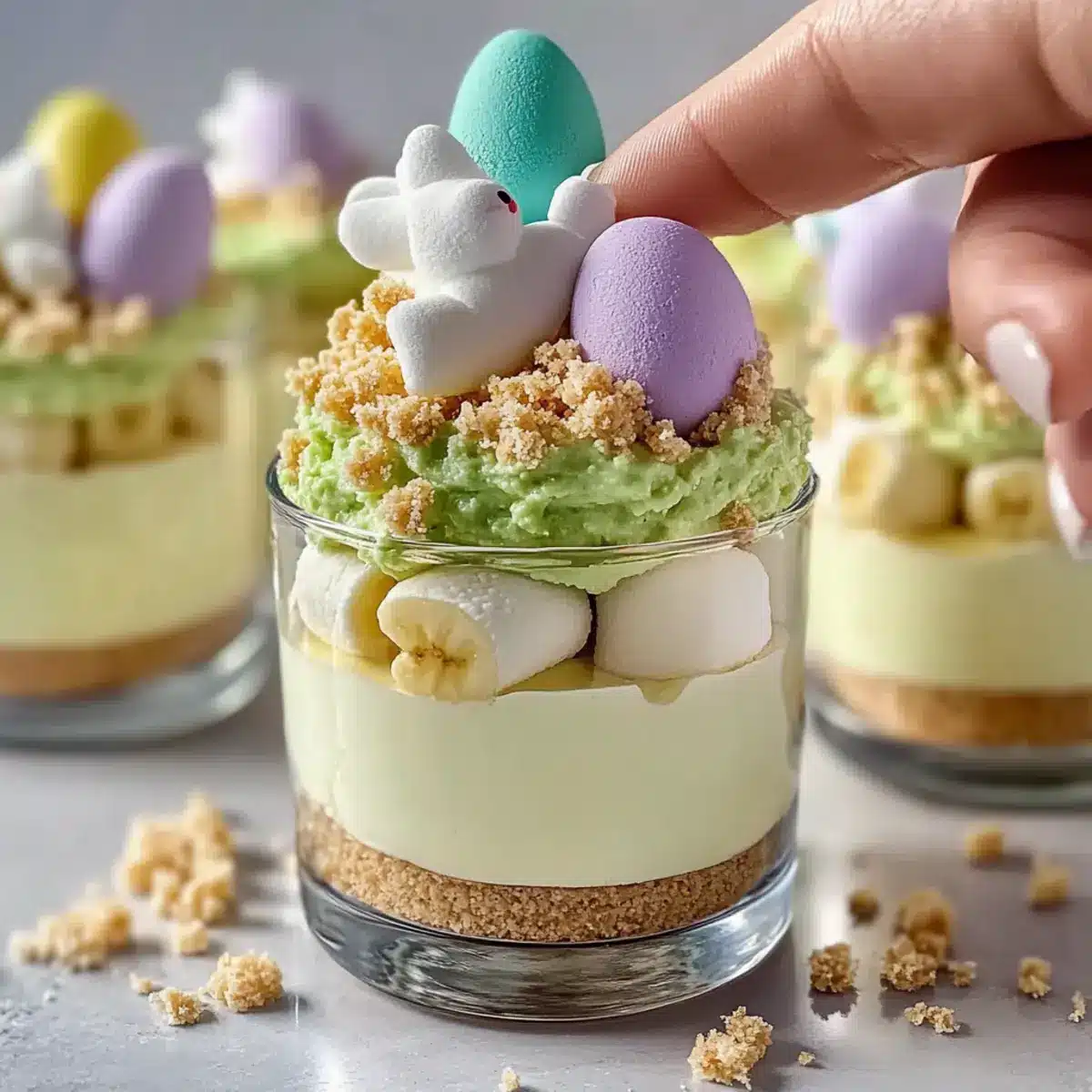 Easter Banana Pudding Cups