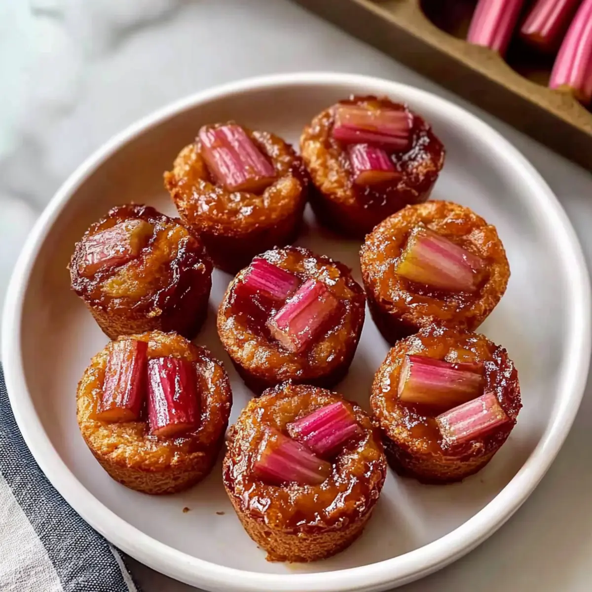 Upside Down Rhubarb Muffins
