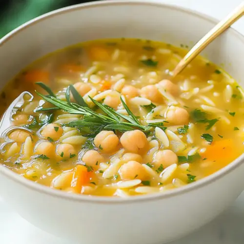 Orzo Lemon Soup with Chickpeas