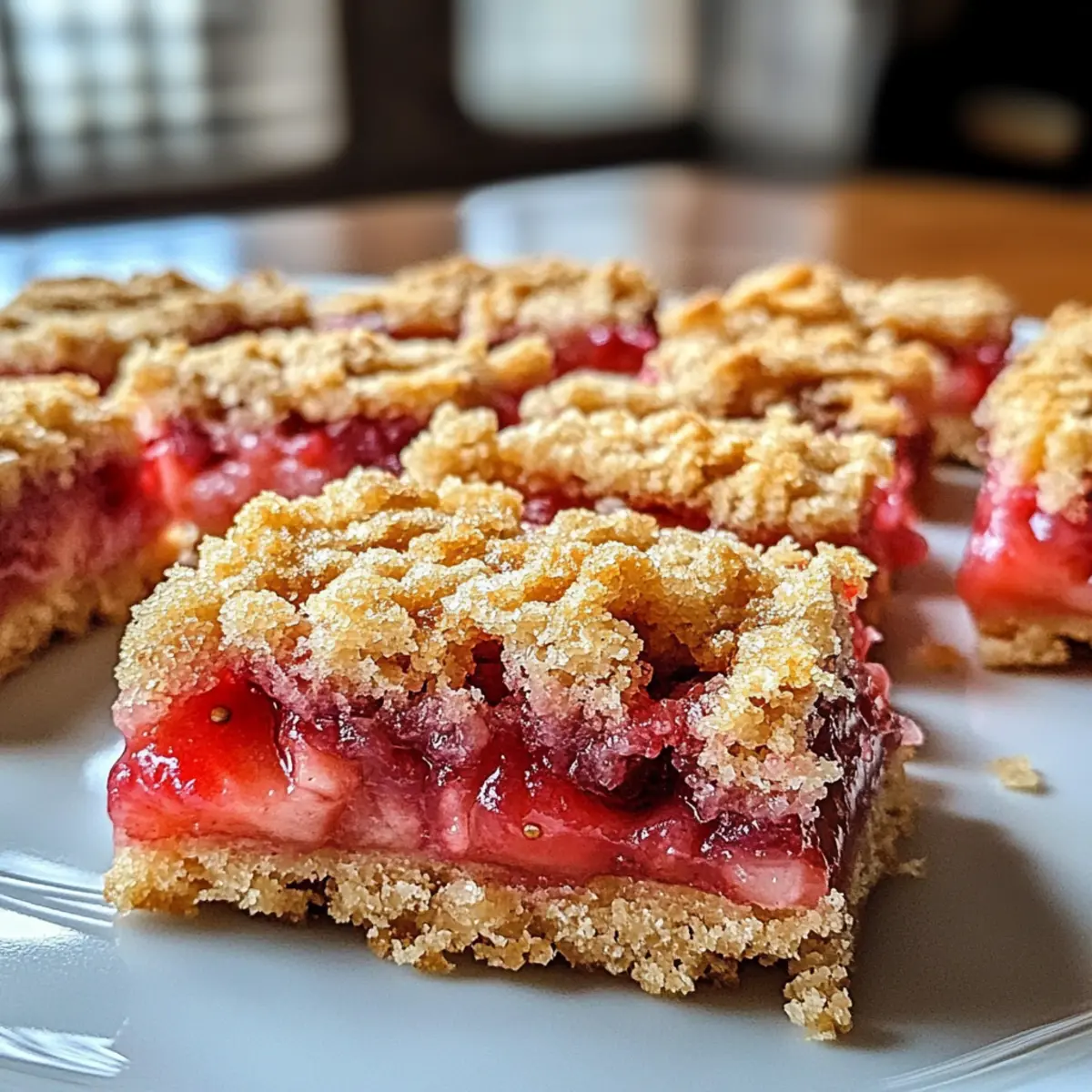 Strawberry Rhubarb Crumb Bars