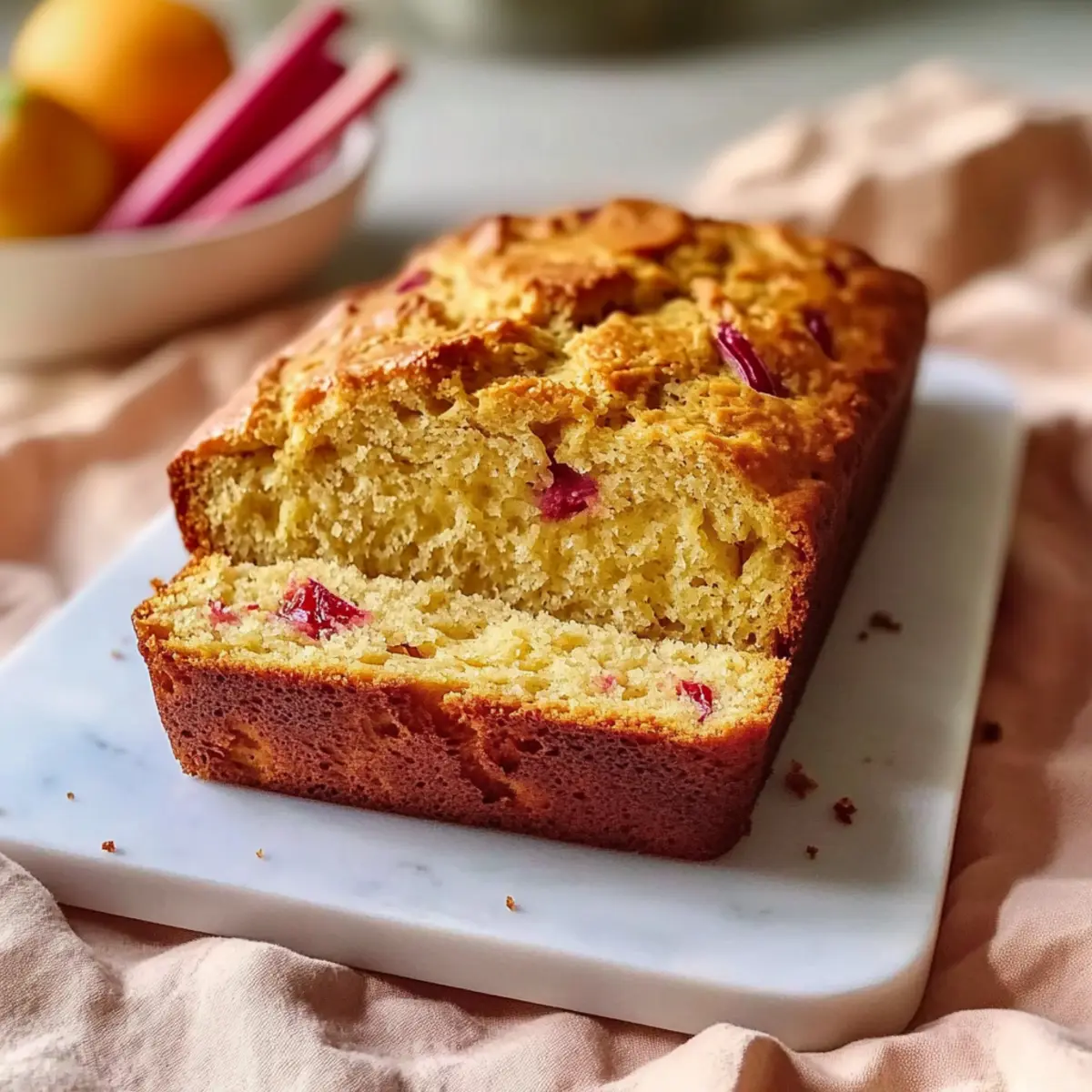 Tender Orange Rhubarb Bread