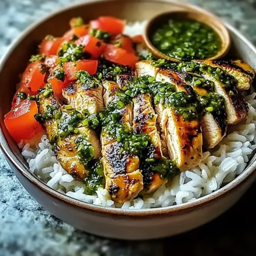 Chimichurri Chicken Bowls with Garlic Sauce