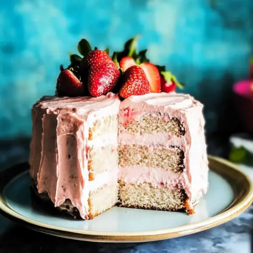 Strawberry Rhubarb Layer Cake