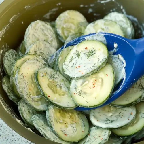 Creamy Dill Pickle Cucumber Salad