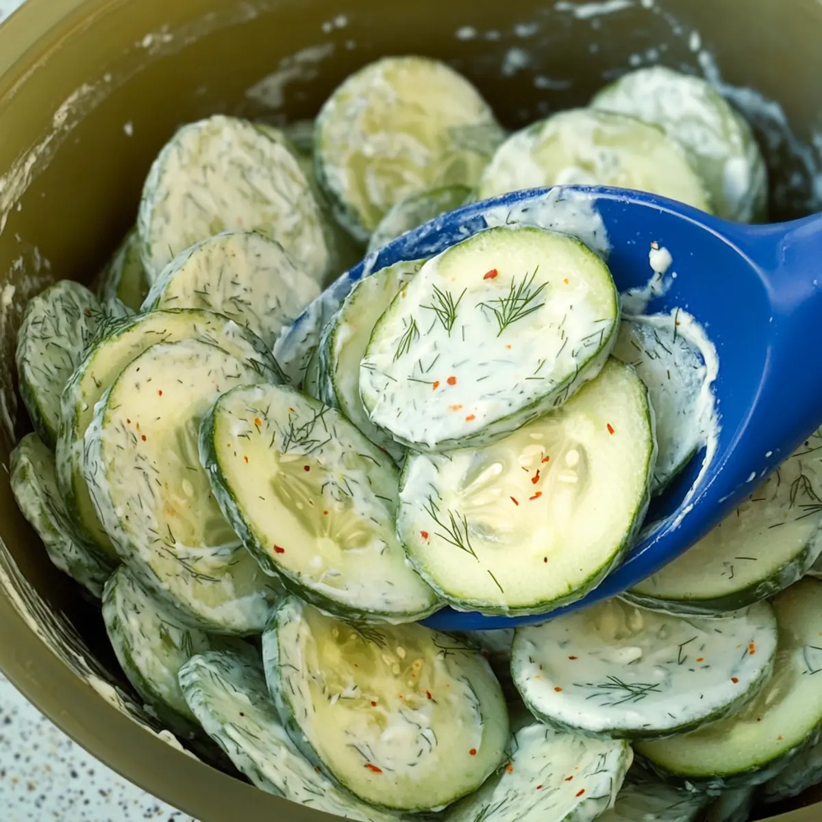 Creamy Dill Pickle Cucumber Salad