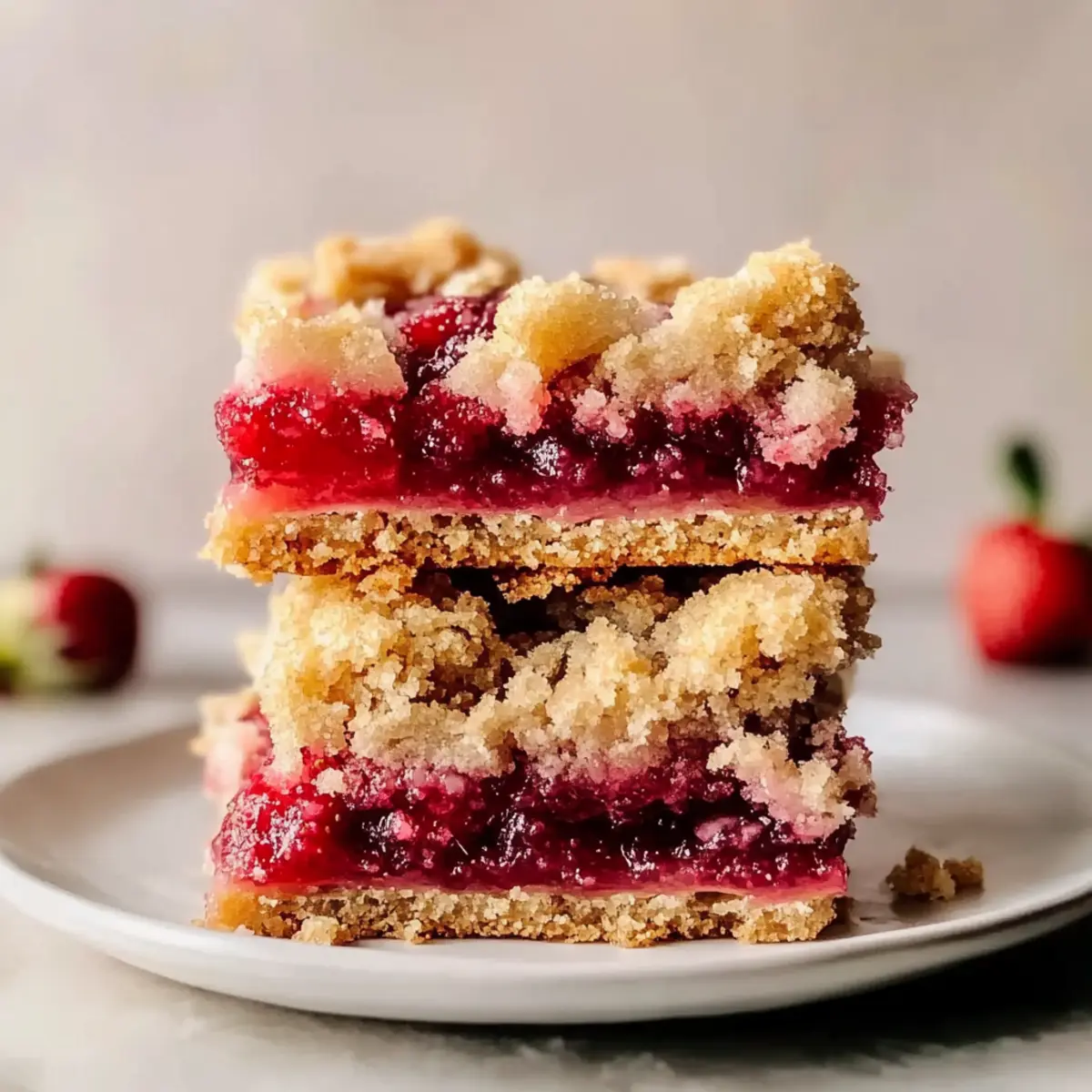 Strawberry Rhubarb Crumb Bars