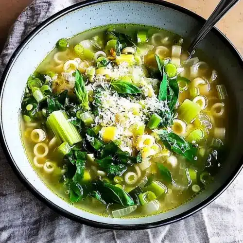 Spring veg and lemon broth