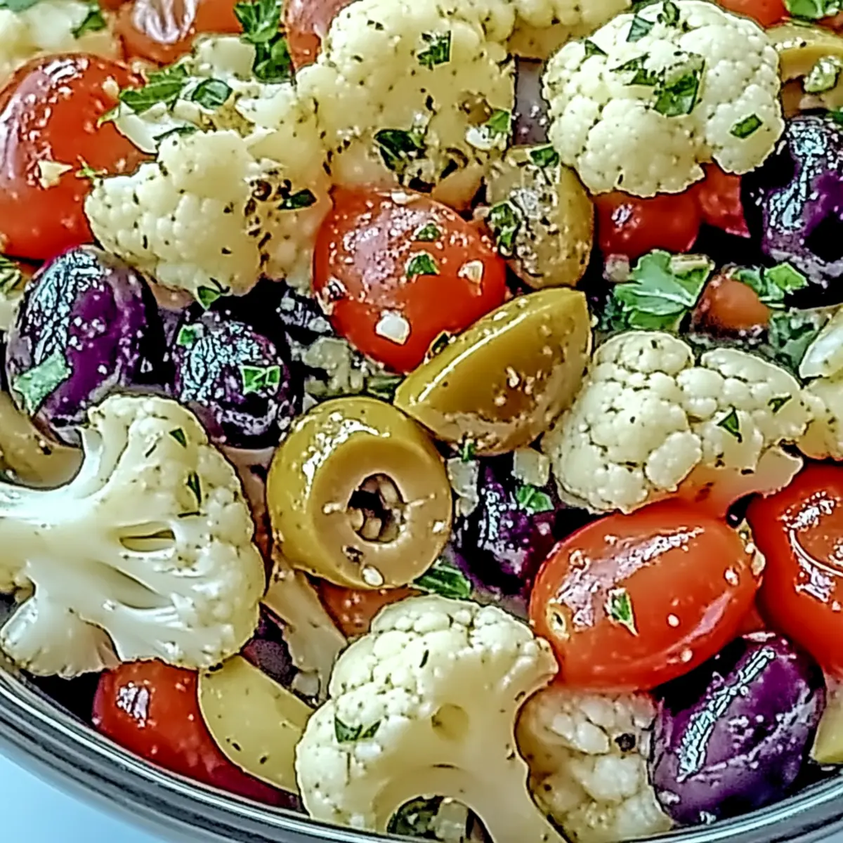 Mediterranean Marinated Cauliflower Salad