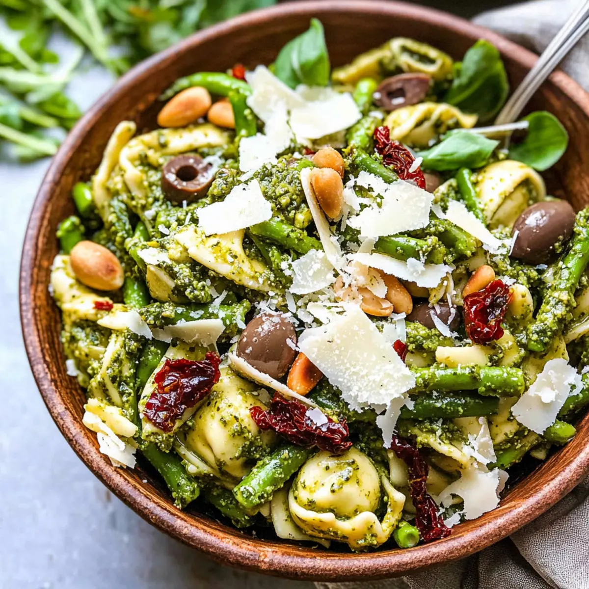30 Minute Pesto Tortellini Salad