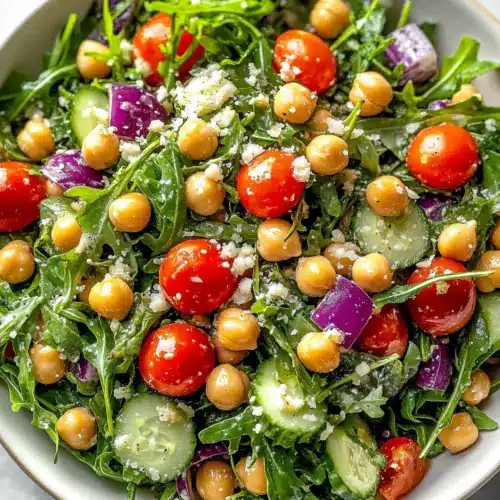 Chickpea Arugula Salad with Lemon Dijon Dressing
