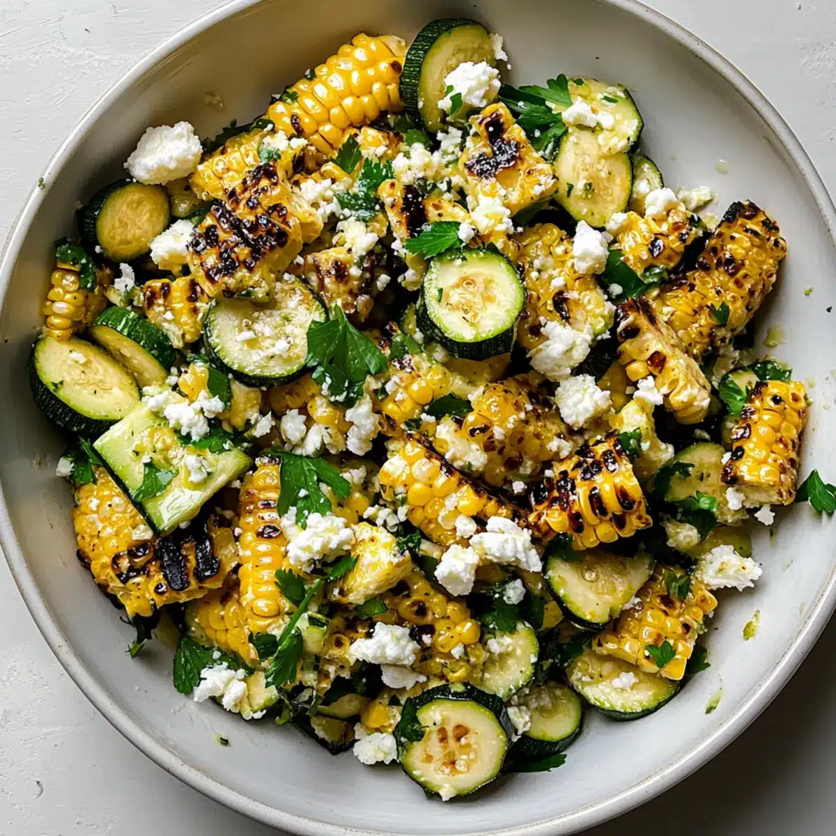 Grilled Corn and Zucchini Salad with Lime Vinaigrette