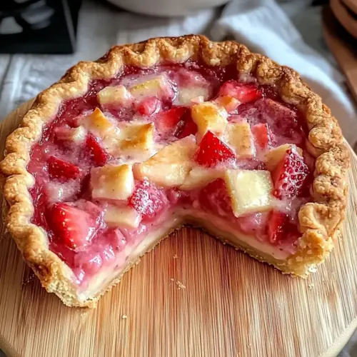 Strawberry Rhubarb Custard Pie