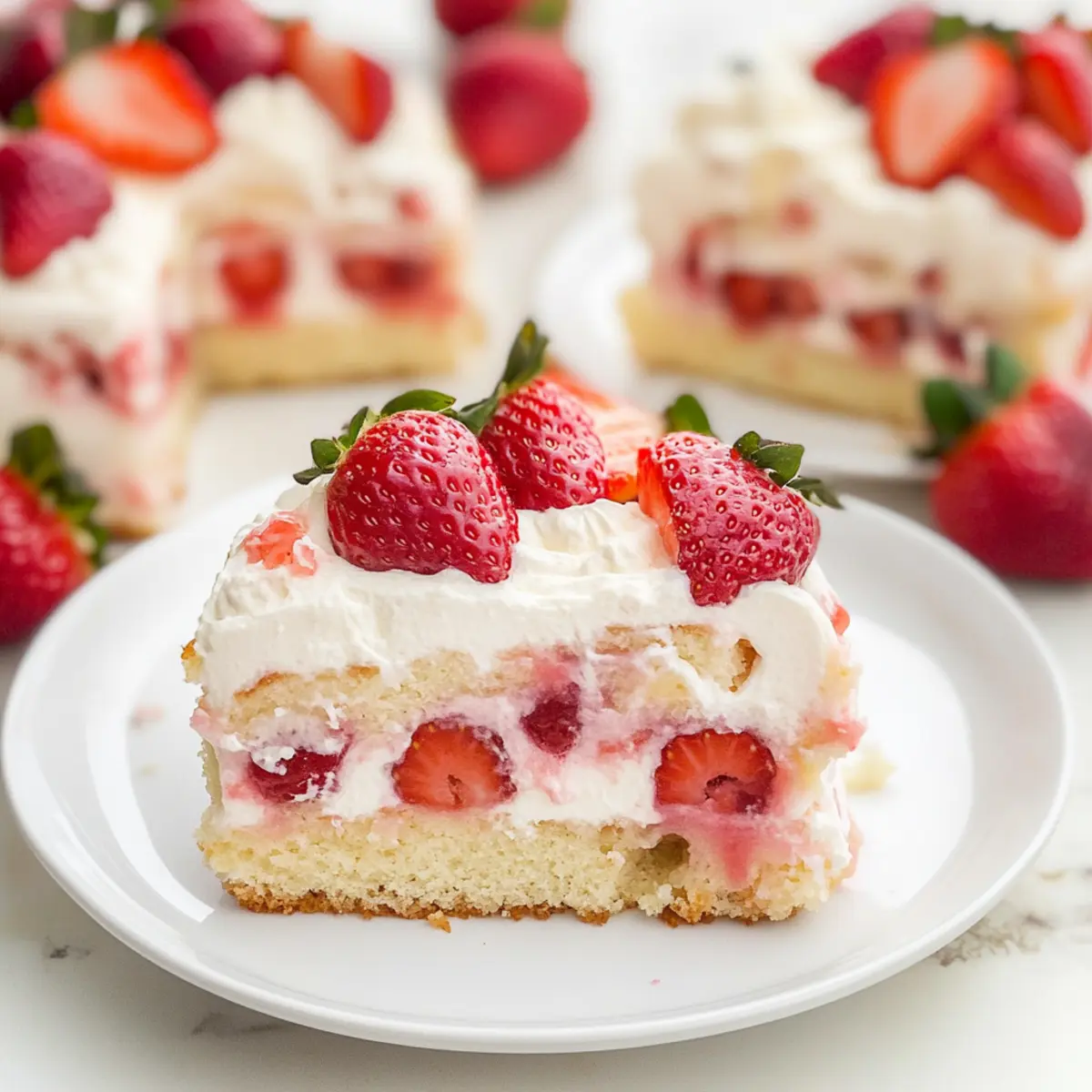 Mother's Day Strawberry Cheesecake Poke Cake