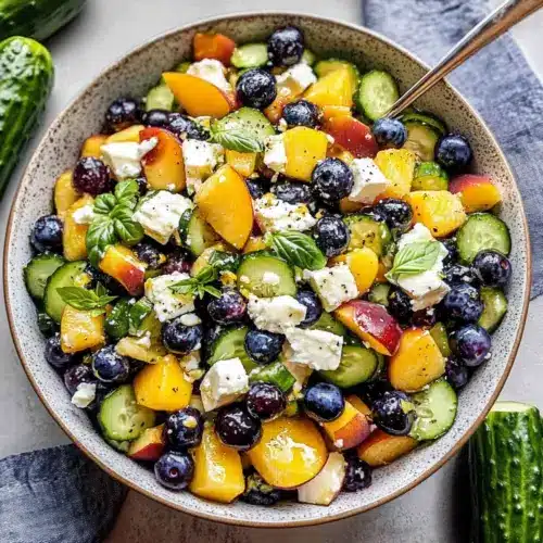 Blueberry Peach Feta Salad