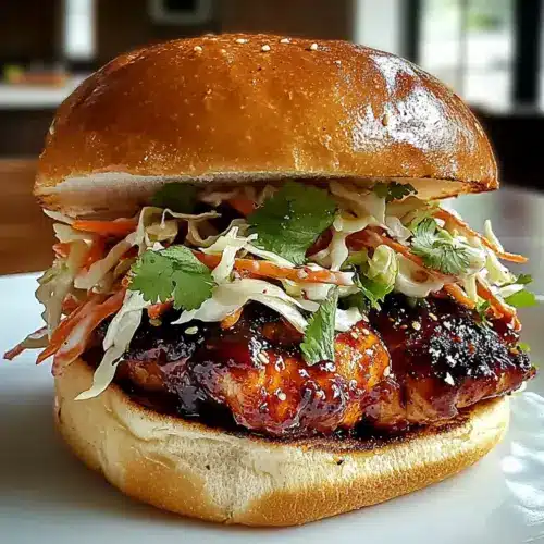 Spicy Korean BBQ Chicken Sandwich with Crispy Slaw