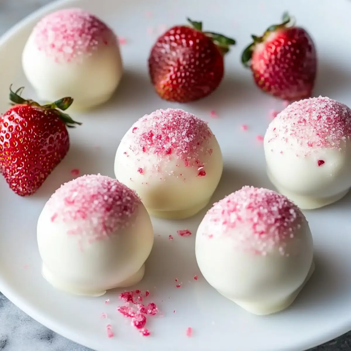 White Chocolate Strawberry Truffles
