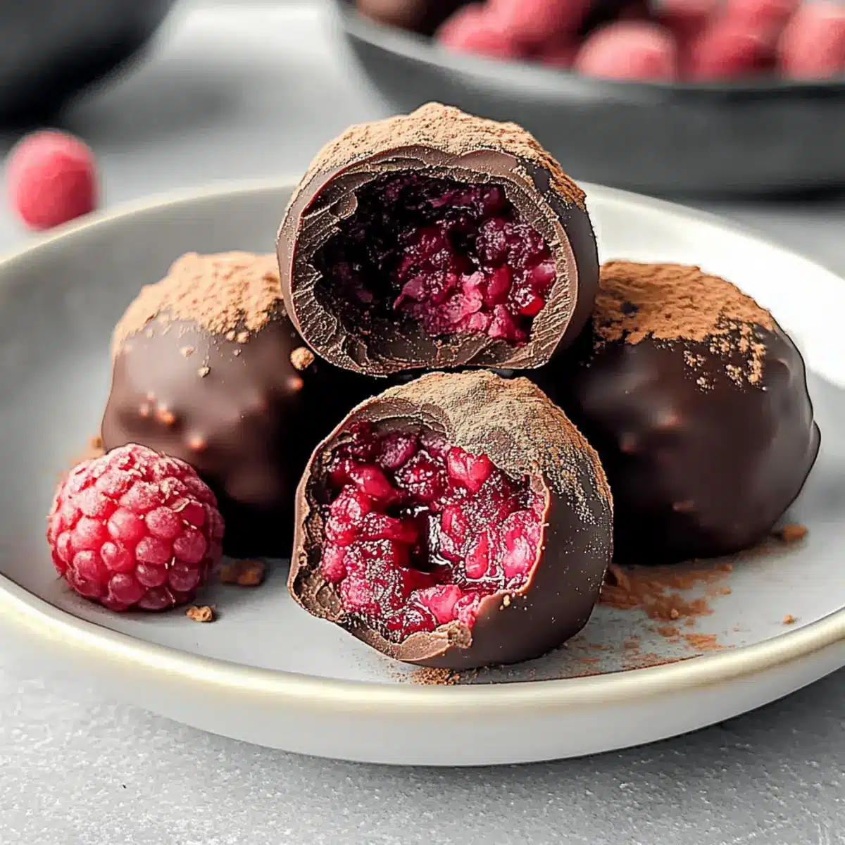 Dark Chocolate Raspberry Truffles