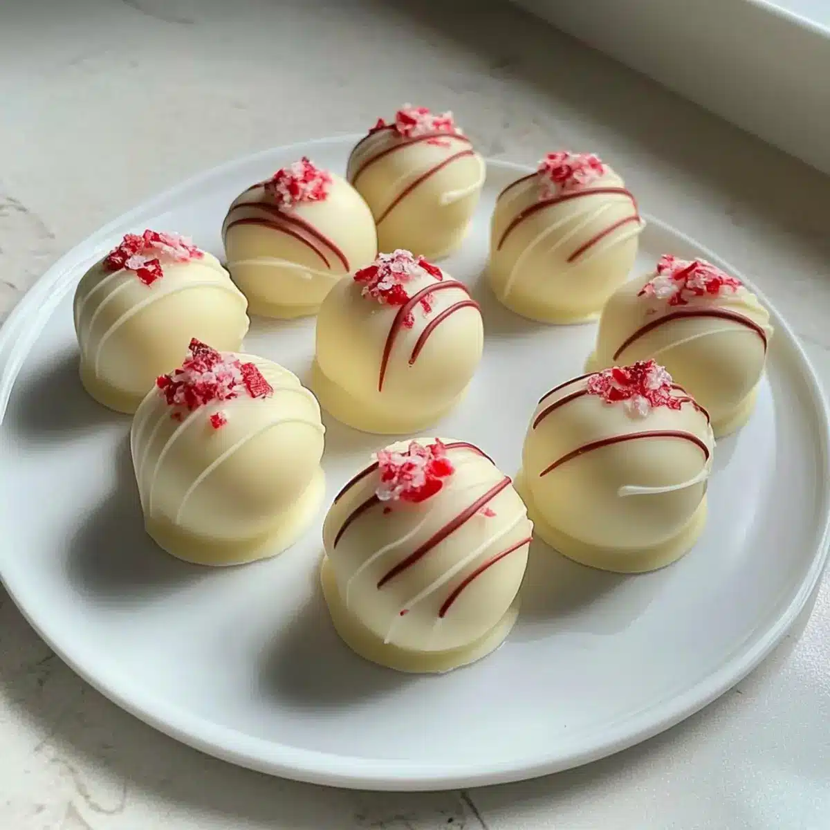 White Chocolate Strawberry Truffles