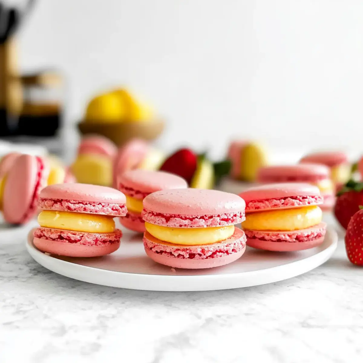 Strawberry Lemon Macarons