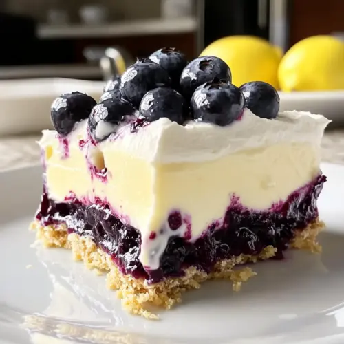 No Bake Lemon Blueberry Dessert