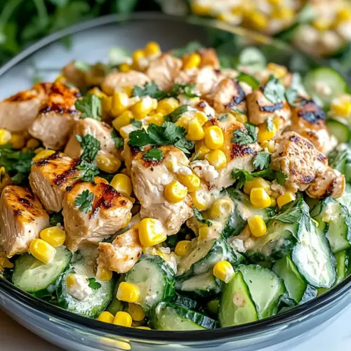 picnic idea Street Corn Creamy Cucumber Chicken Salad