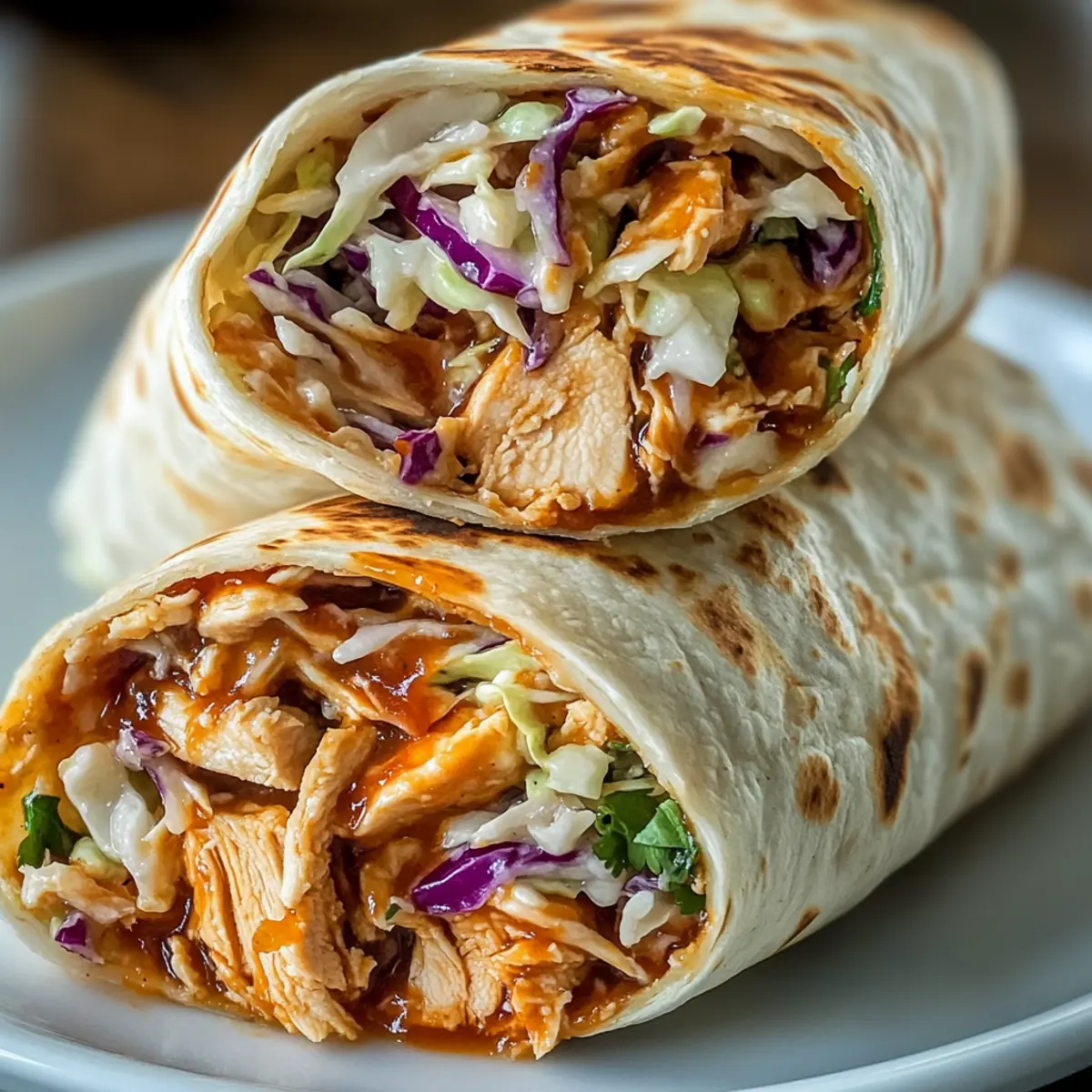 picnic idea BBQ Chicken Coleslaw Wraps