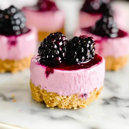 mothers day No Bake Mini Blackberry Cheesecakes