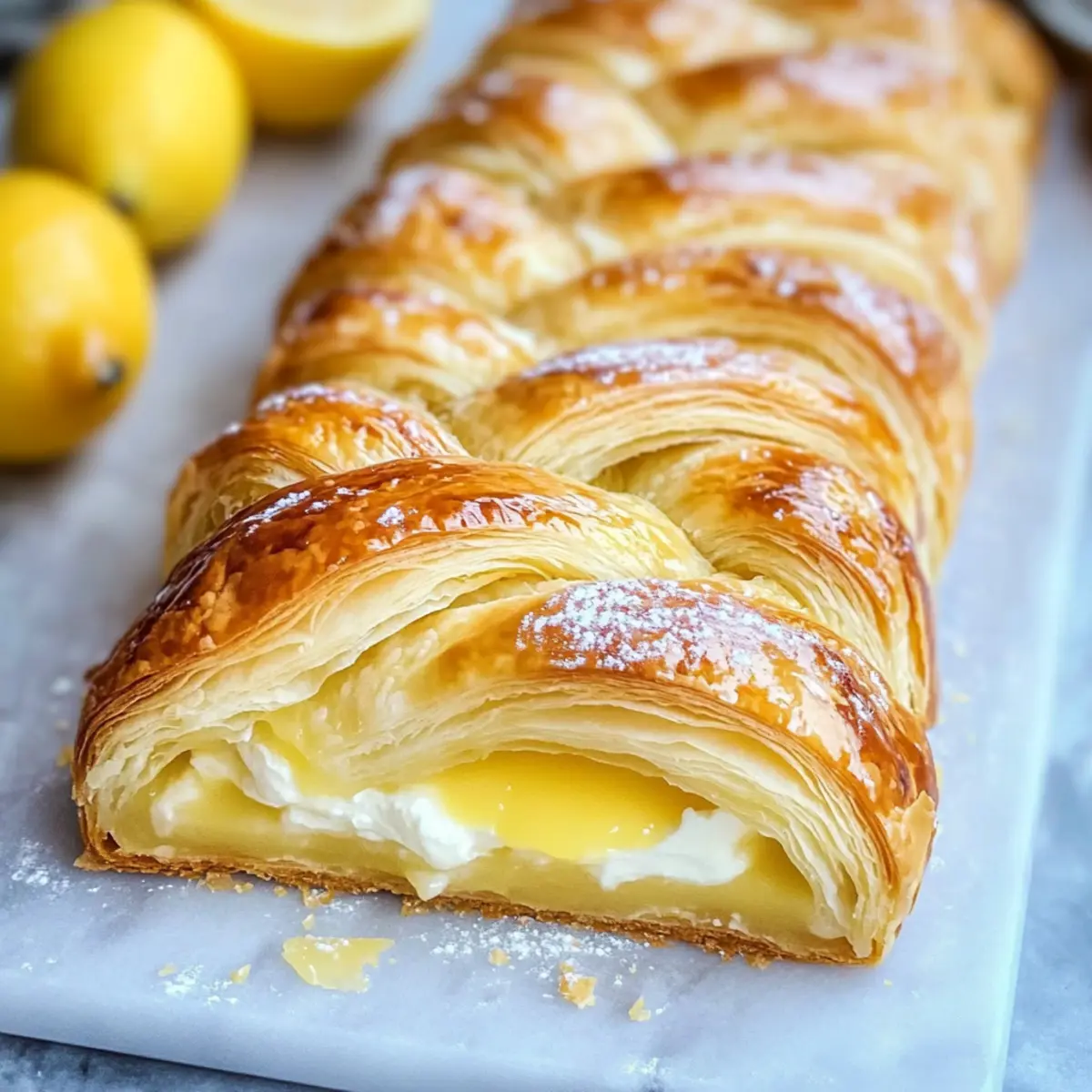 Lemon Cream Cheese Puff Pastry Braid