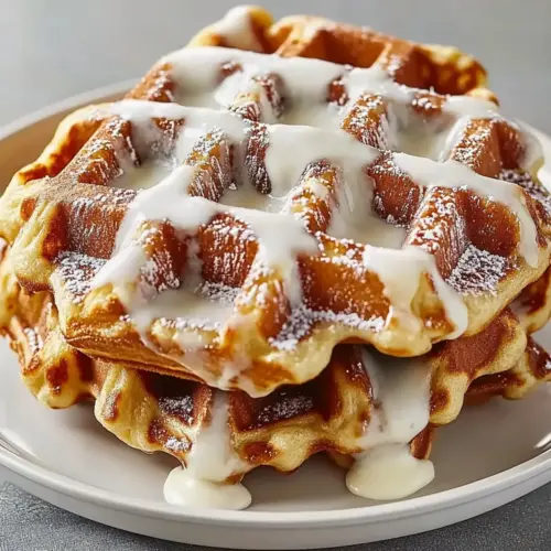 Cinnamon Roll Waffles Cream Cheese