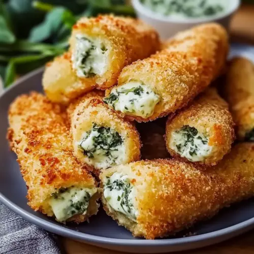 Spinach Dip Mozzarella Sticks