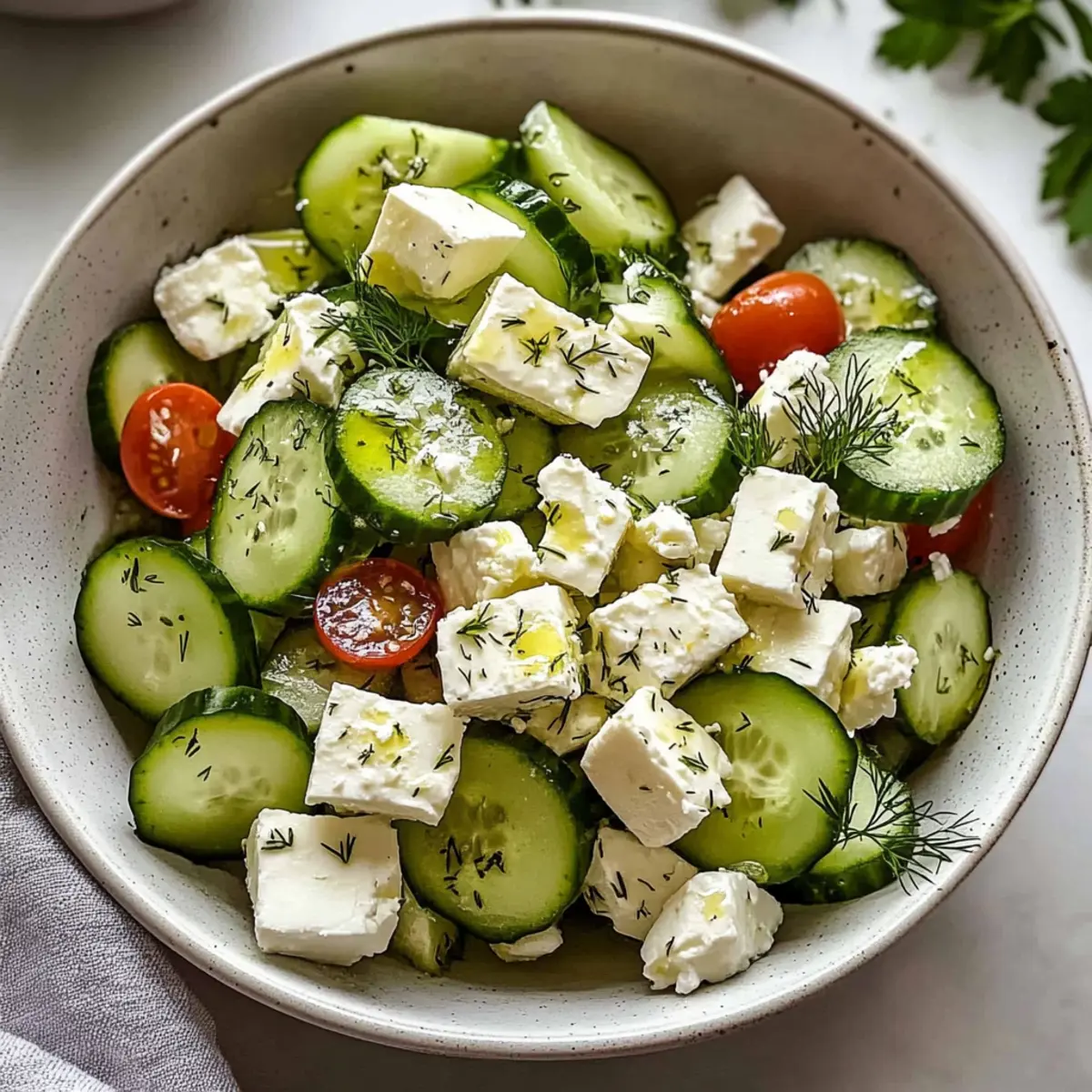 Cucumber Feta Salad with Lemon Greek Vinaigrette