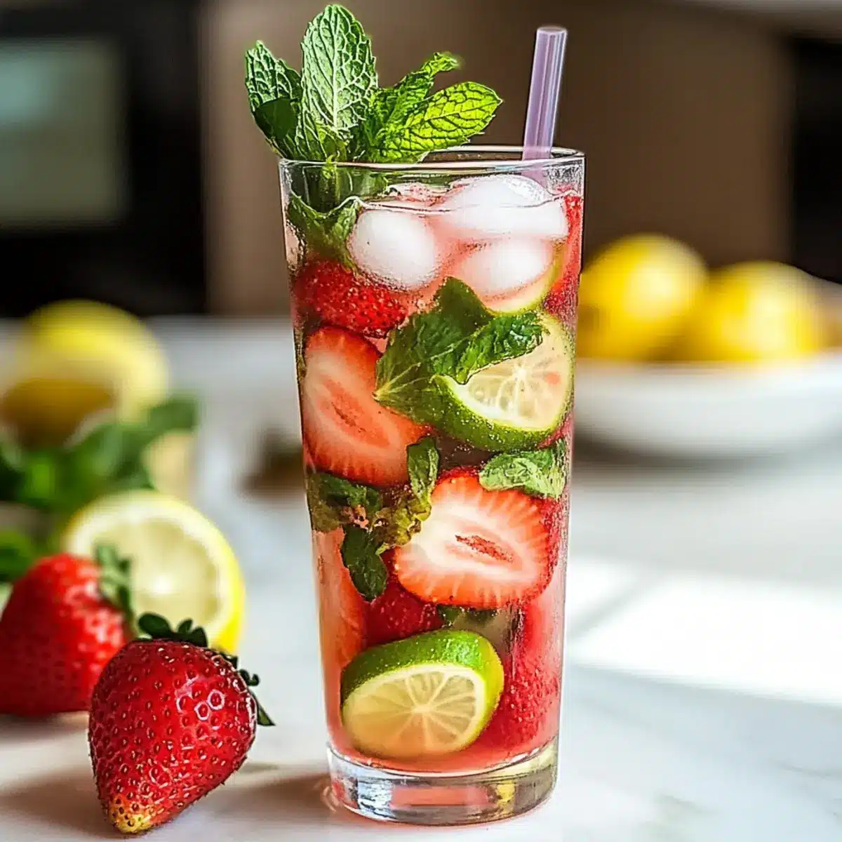 Strawberry Mojito Mocktail