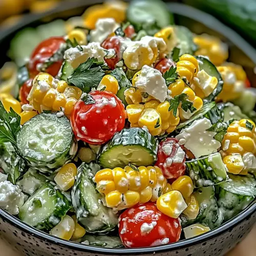 Street Corn Creamy Cucumber Salad