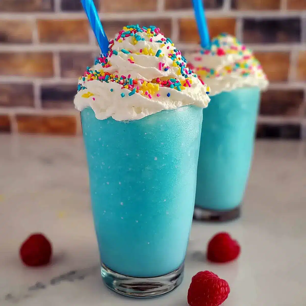 Creamy Coconut Blue Raspberry Slushie