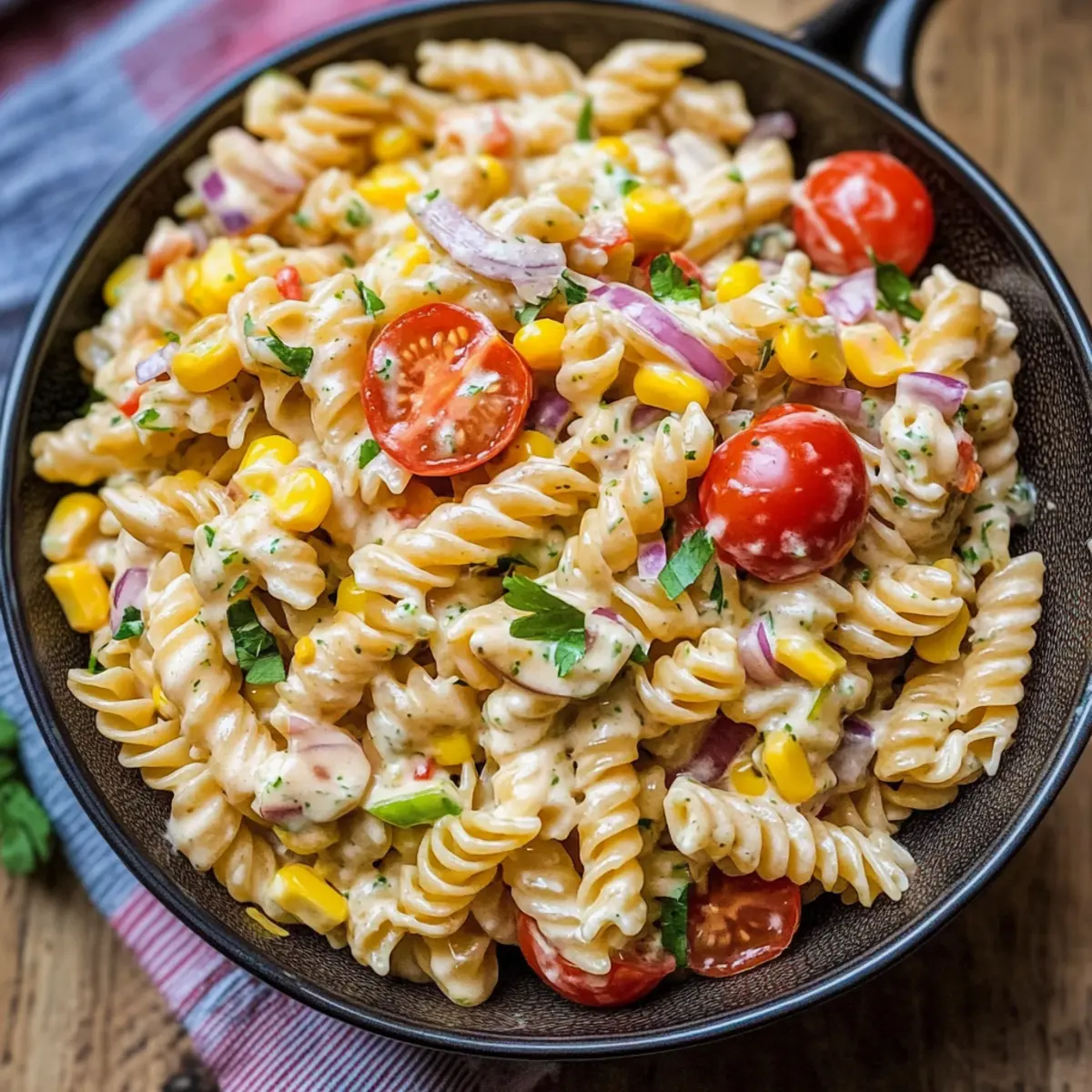 Southwest Pasta Salad With Cilantro Lime Dressing
