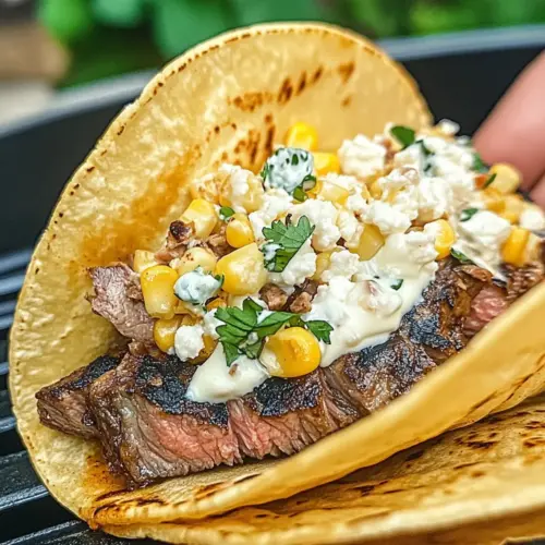 Grilled Steak Elote Tacos