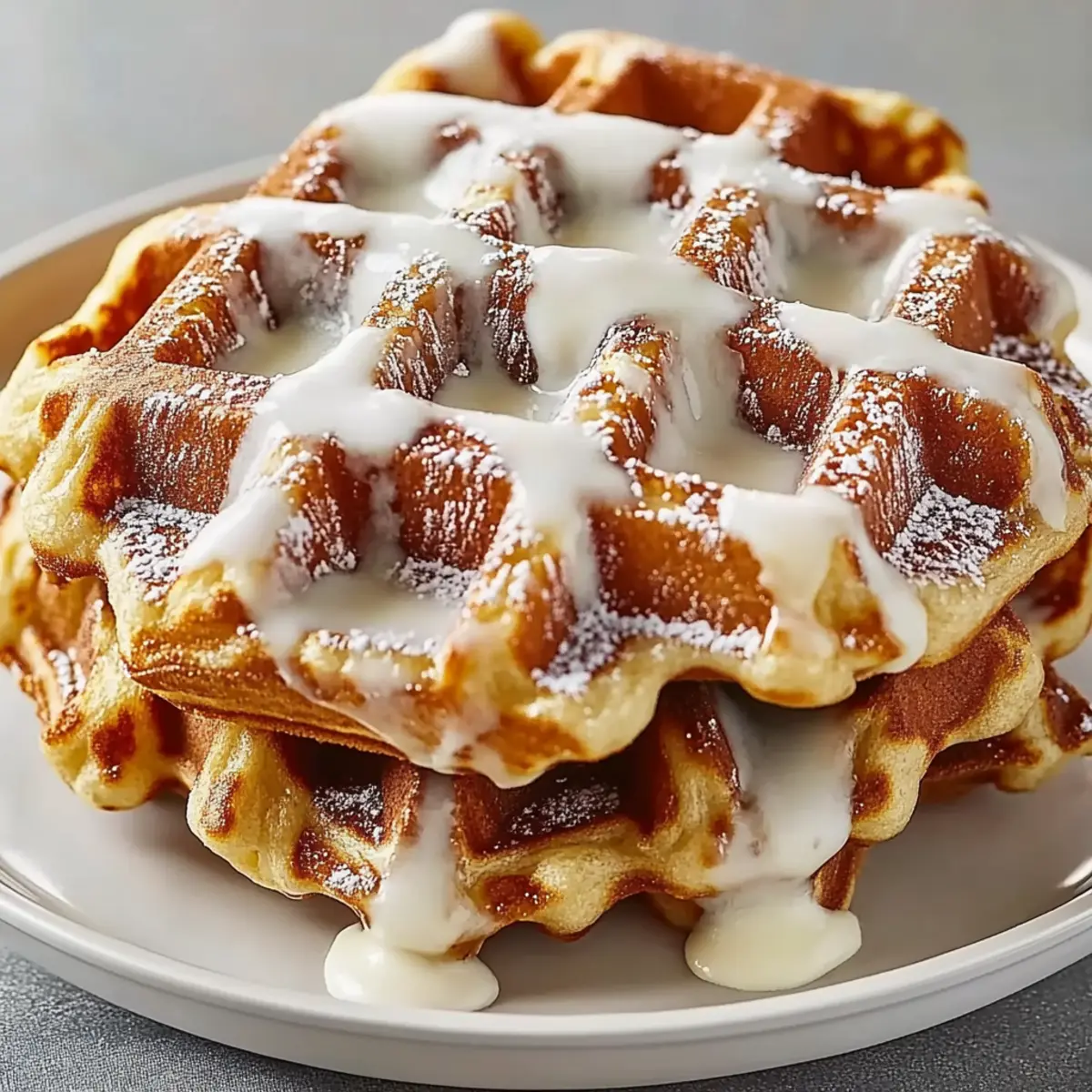 Cinnamon Roll Waffles Cream Cheese