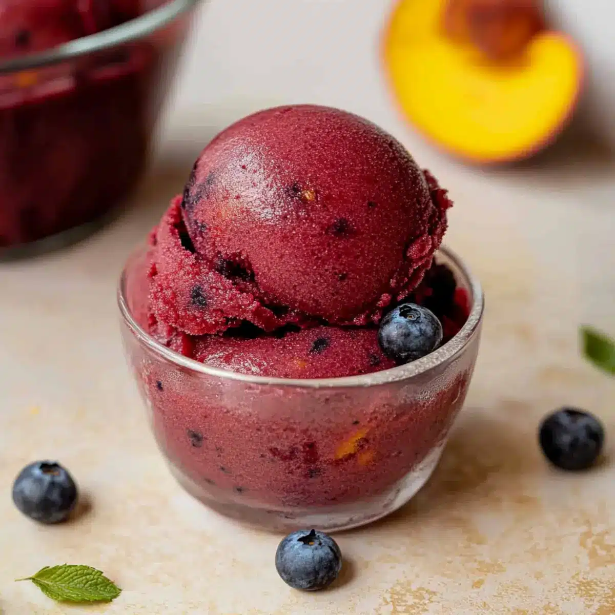Blueberry Peach Sorbet
