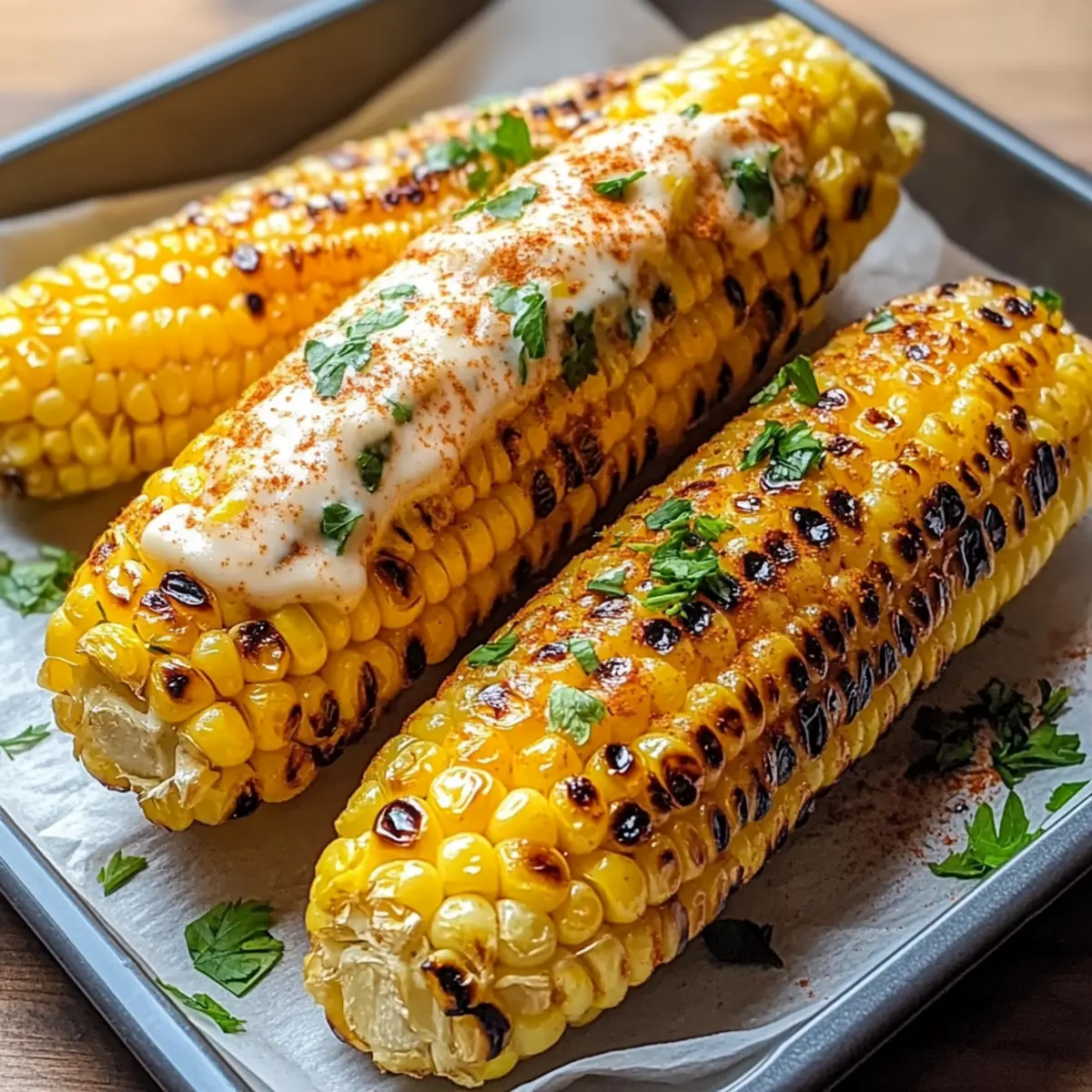 Garlic Butter Grilled Corn On The Cob
