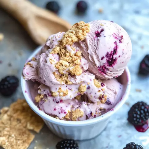 No Churn Blackberry Cheesecake Ice Cream