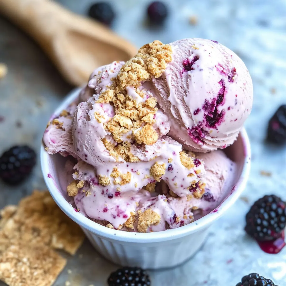 No Churn Blackberry Cheesecake Ice Cream