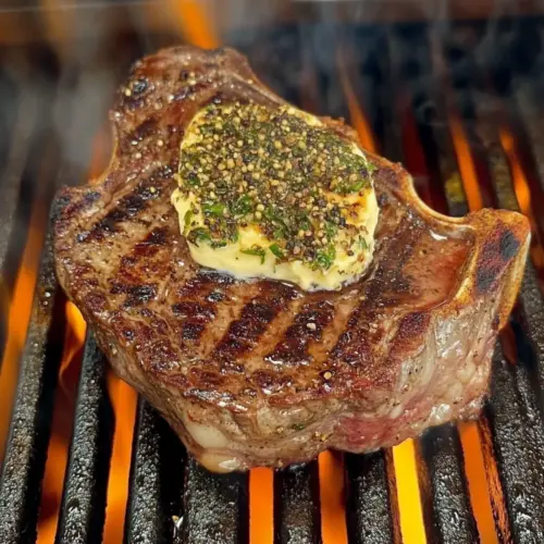 Gas Grill Steak With Herb Butter