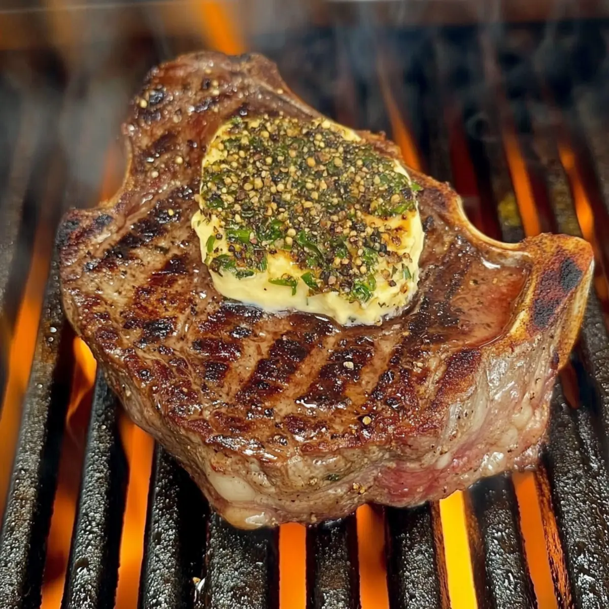 Gas Grill Steak With Herb Butter